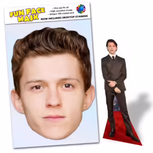 Realistic face masks and 20cm desktop cutout of Tom Holland