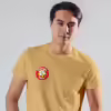 Guy wearing a Red Birthday badge with the number 25 and 'Fucking Hell!' text