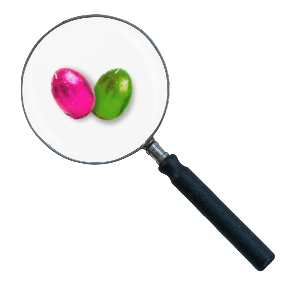 Magnifying Glass over World's Smallest Easter Egg