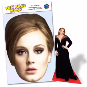 Realistic face masks and 20cm desktop cutout of Adele