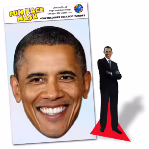 Realistic face masks and 20cm desktop cutout of Barack Obama
