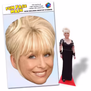 Realistic face masks and 20cm desktop cutout of Barbara Windsor