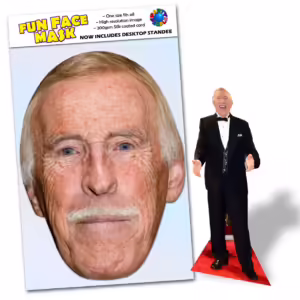Realistic face masks and 20cm desktop cutout of Bruce Forsyth