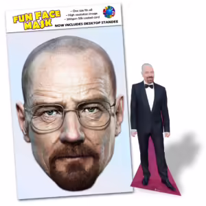 Realistic face masks and 20cm desktop cutout of Bryan Cranston (Walter White)