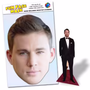Realistic face masks and 20cm desktop cutout of Channing Tatum