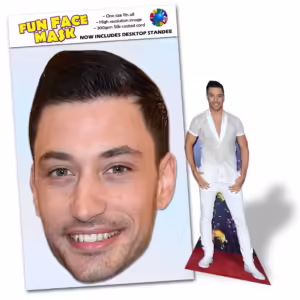 Realistic face masks and 20cm desktop cutout of Giovanni Pernice