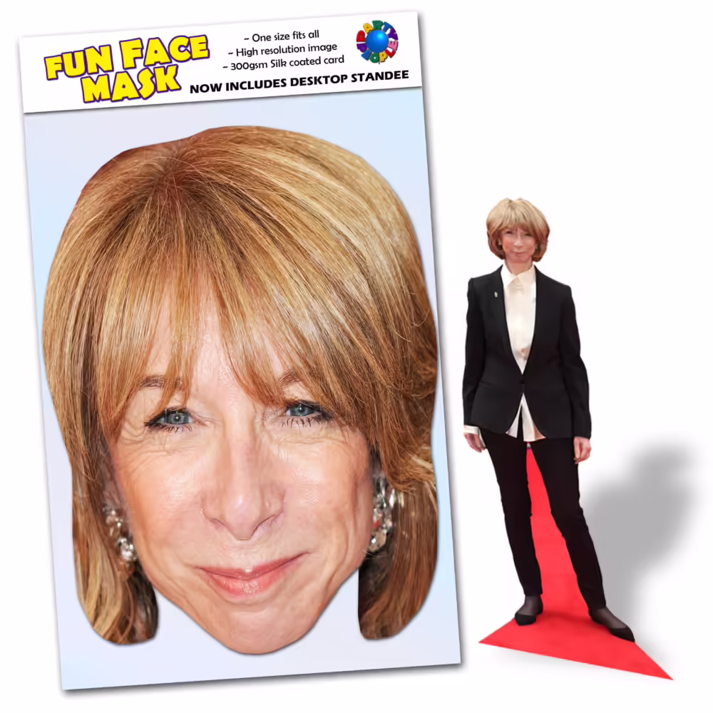 Realistic face masks and 20cm desktop cutout of Helen Worth