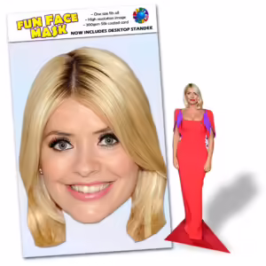 Realistic face masks and 20cm desktop cutout of Holly Willoughby