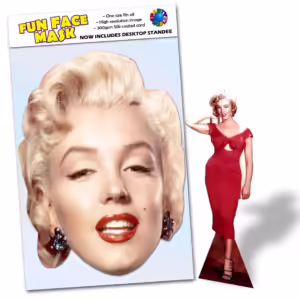 Realistic face masks and 20cm desktop cutout of Marilyn Monroe