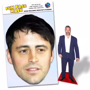 Realistic face masks and 20cm desktop cutout of Matt LeBlanc