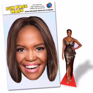 Realistic face masks and 20cm desktop cutout of Oti Mabuse