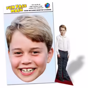 Realistic face masks and 20cm desktop cutout of Prince George of Wales