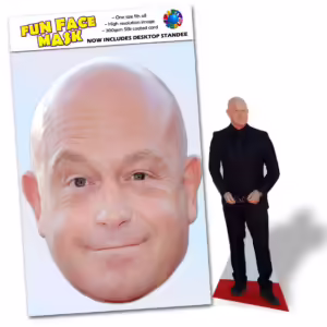Realistic face masks and 20cm desktop cutout of Ross Kemp