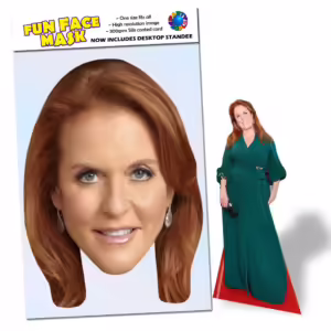 Realistic face masks and 20cm desktop cutout of Sarah Furguson