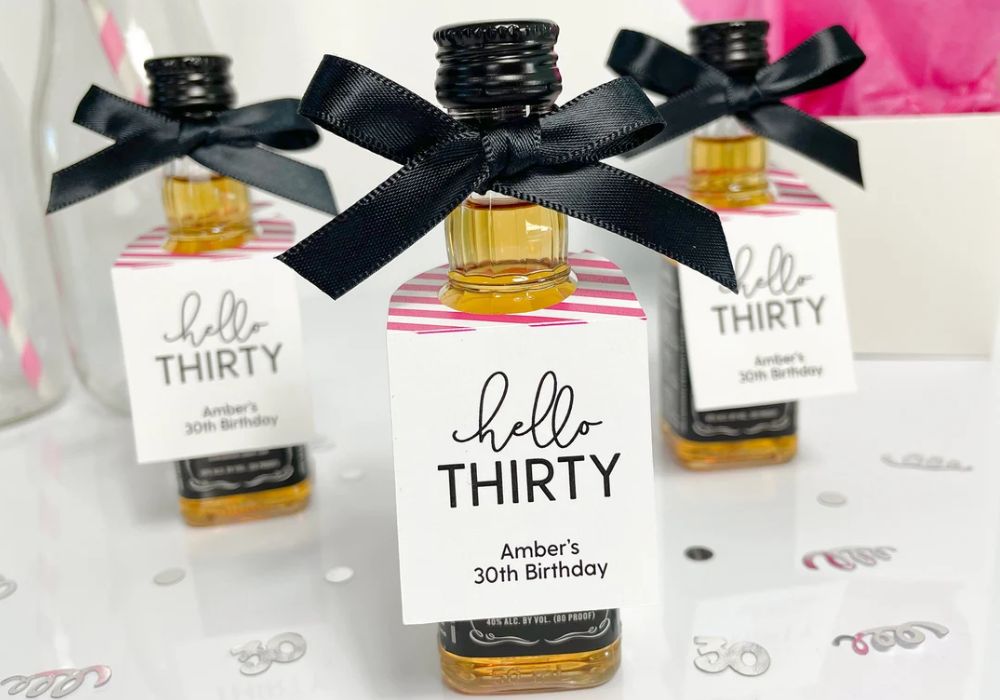Mini alcohol favours, perfect for adding a classy touch to adult birthday parties.