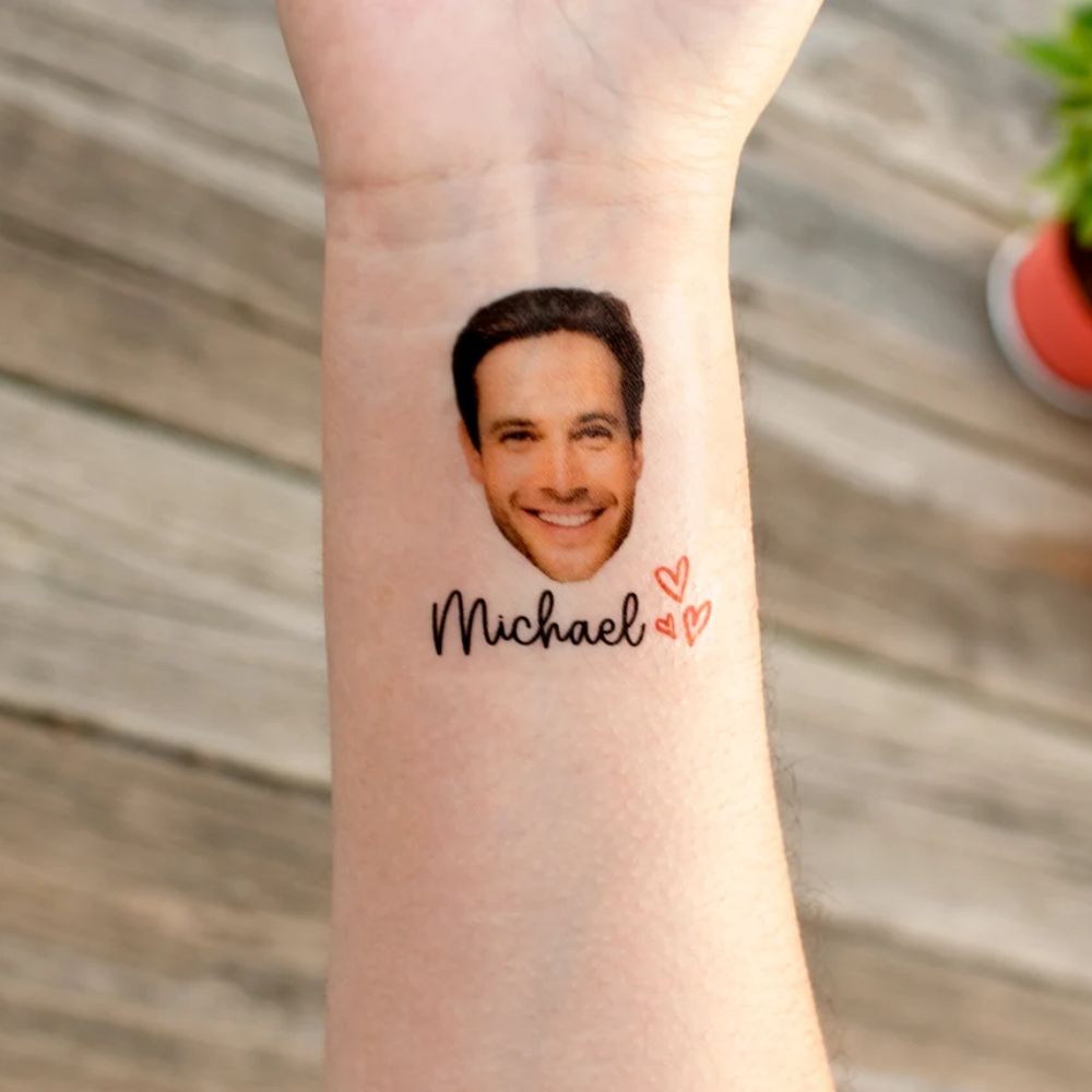Temporary tattoo kit with a custom face, an exciting party favour for guests.